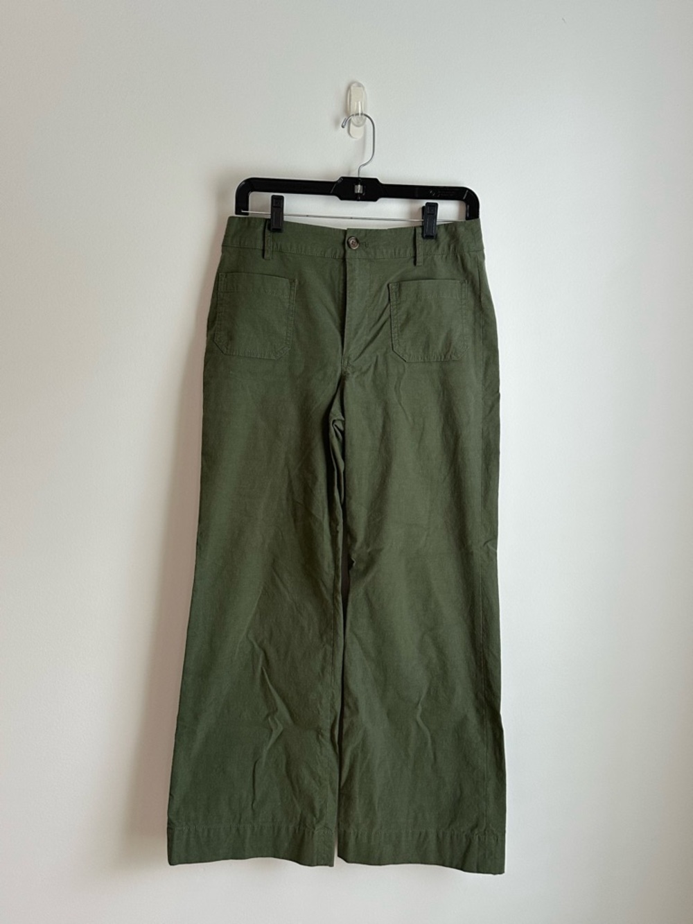J.Crew Olive Green Wide Leg Pants | High Rise Utility Trousers | Size 27